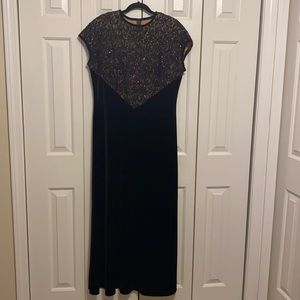 Long dressy velvet brown dress